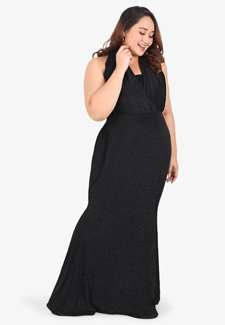 Crawford Glamorous Bareback Evening Dress - Black