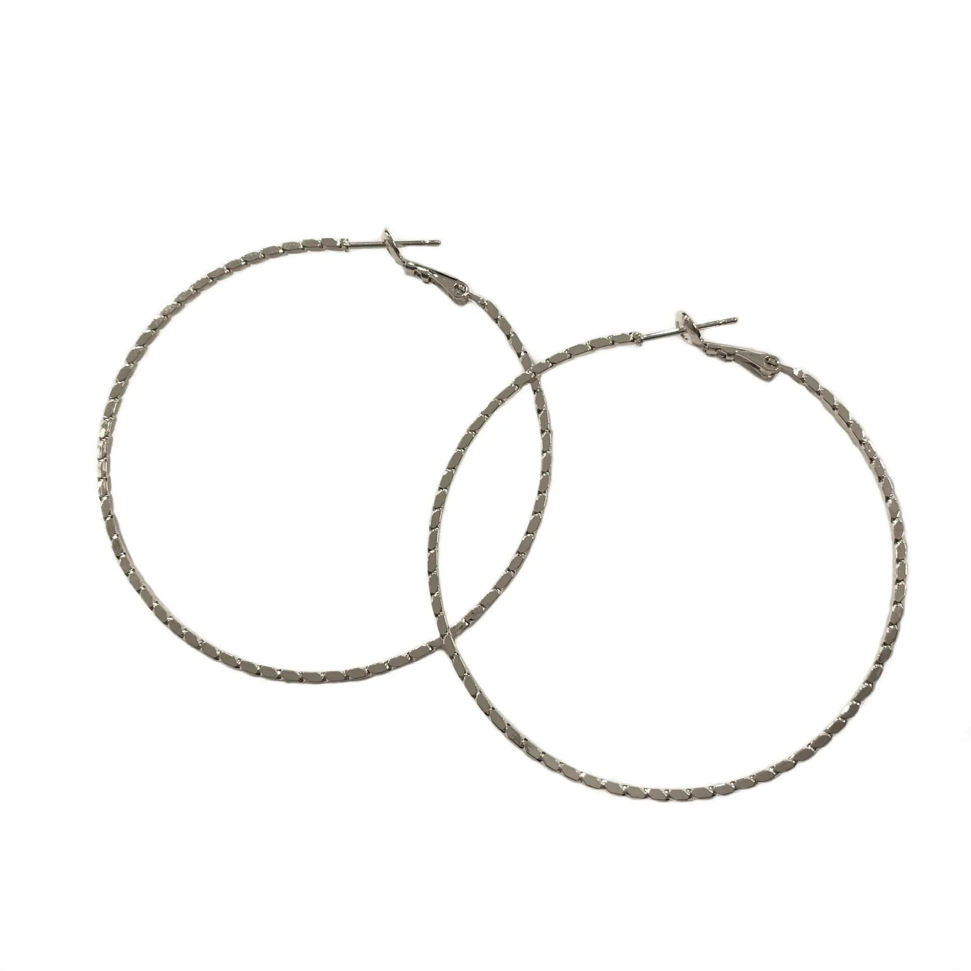 Crysta Thin Textured Hoops