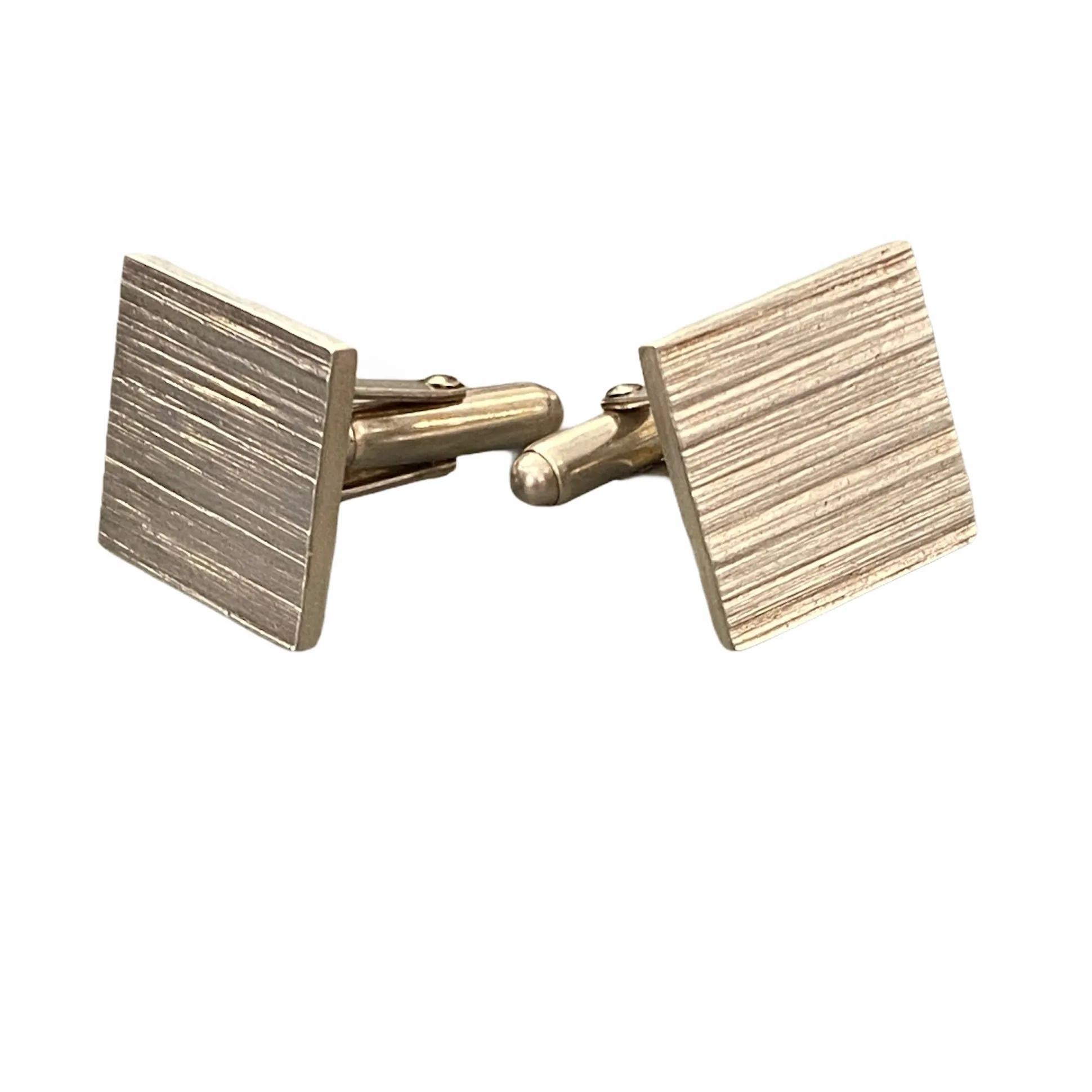 Cufflinks silver square textured