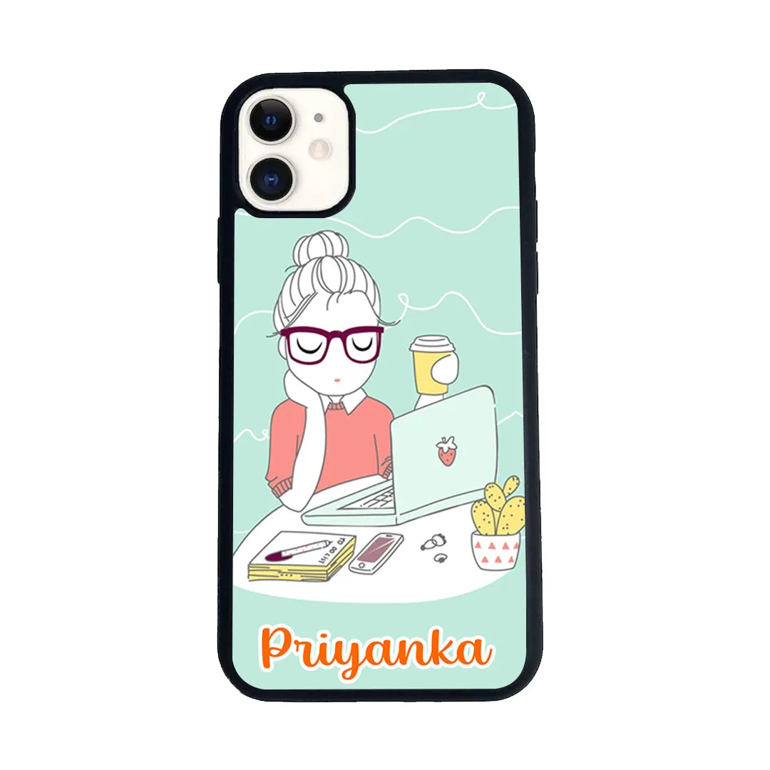 Customized Creator Girl Glossy Metal Case Cover For iPhone