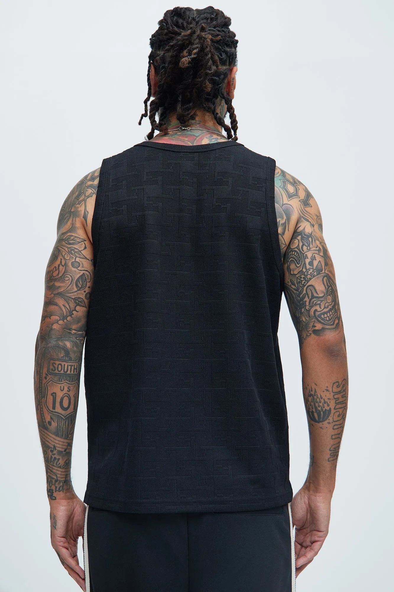 Ethel Textured Relaxed Tank - Black