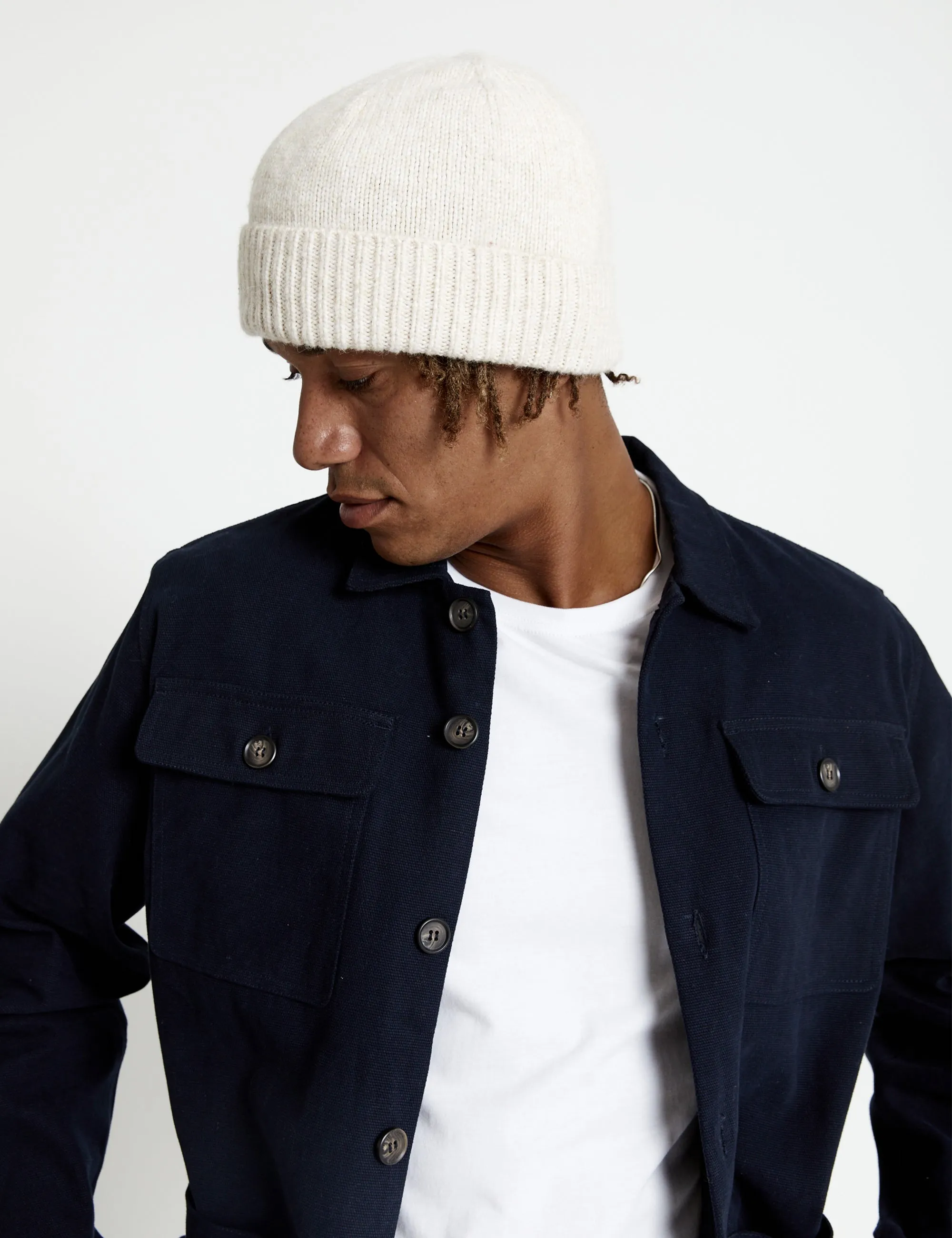 Fisherman Beanie - Natural Marle