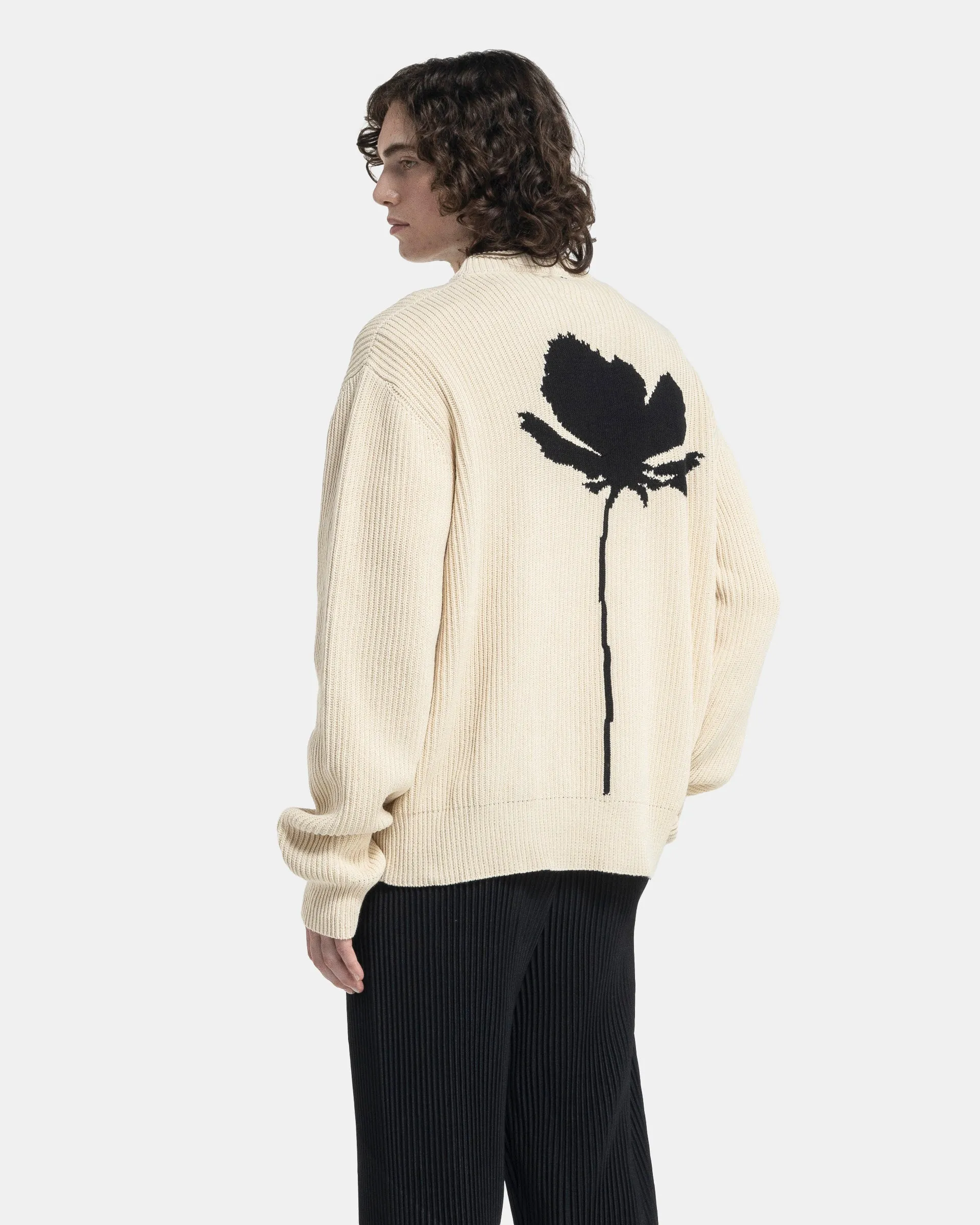 Flower Crewneck in Natural White