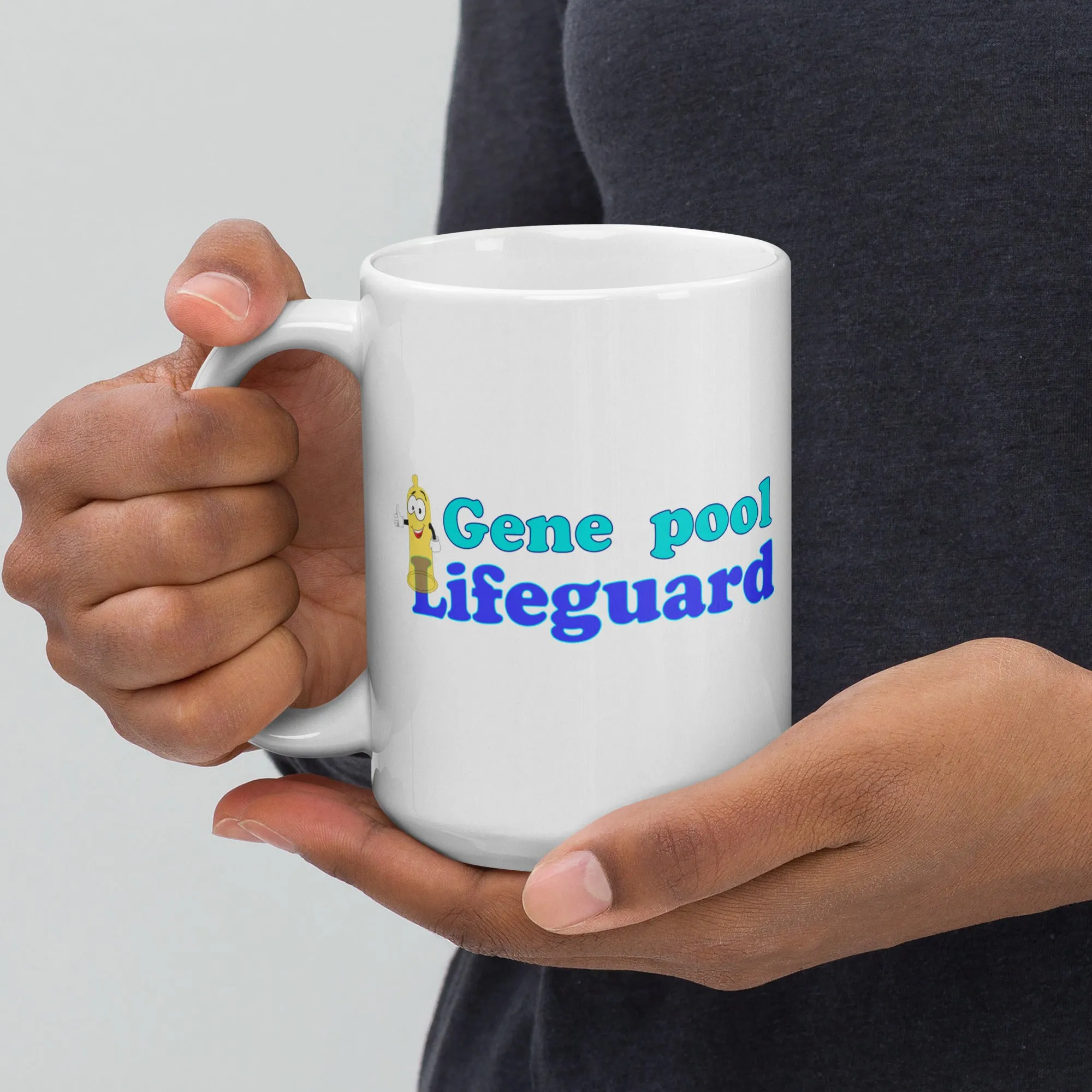 Gene Pool Lifeguard White glossy mug