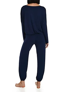 Gisele Slouchy PJ Set | Navy/Ivory