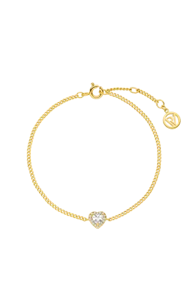 Glamorous Heart Bracelet 14K Gold Plated