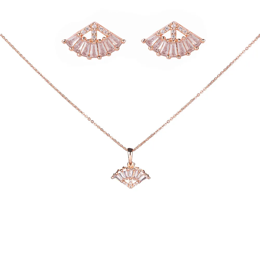 Glamorous Rose Gold Locket Set with Diamante Border