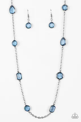 Glassy Glamorous - Blue Necklace