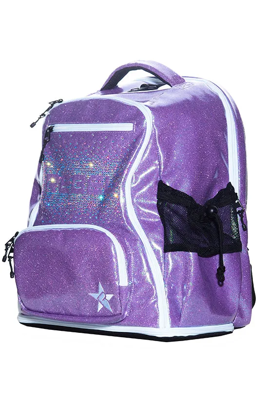 Glossy in Purple Reign Rebel Dream Bag with White Zipper