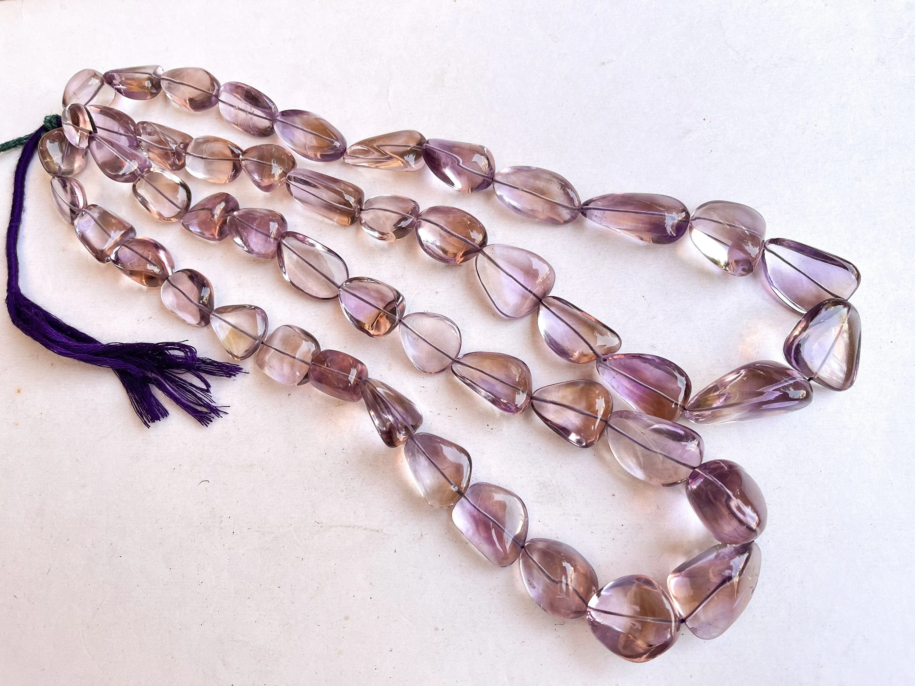 Glossy Natural Ametrine Smooth High Quality Nuggets