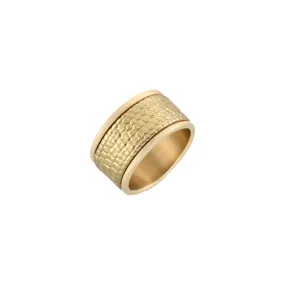 Gold Shiny Textured Ring