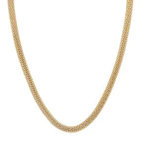 Gold Textured Round Chain Necklace