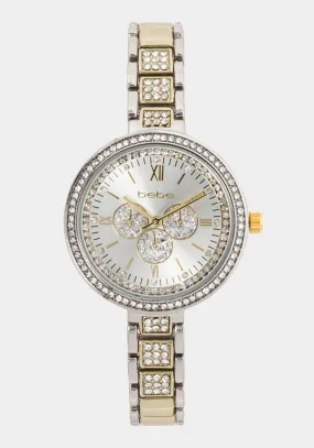 Gold Two Tone Pave Roman Numeral Watch