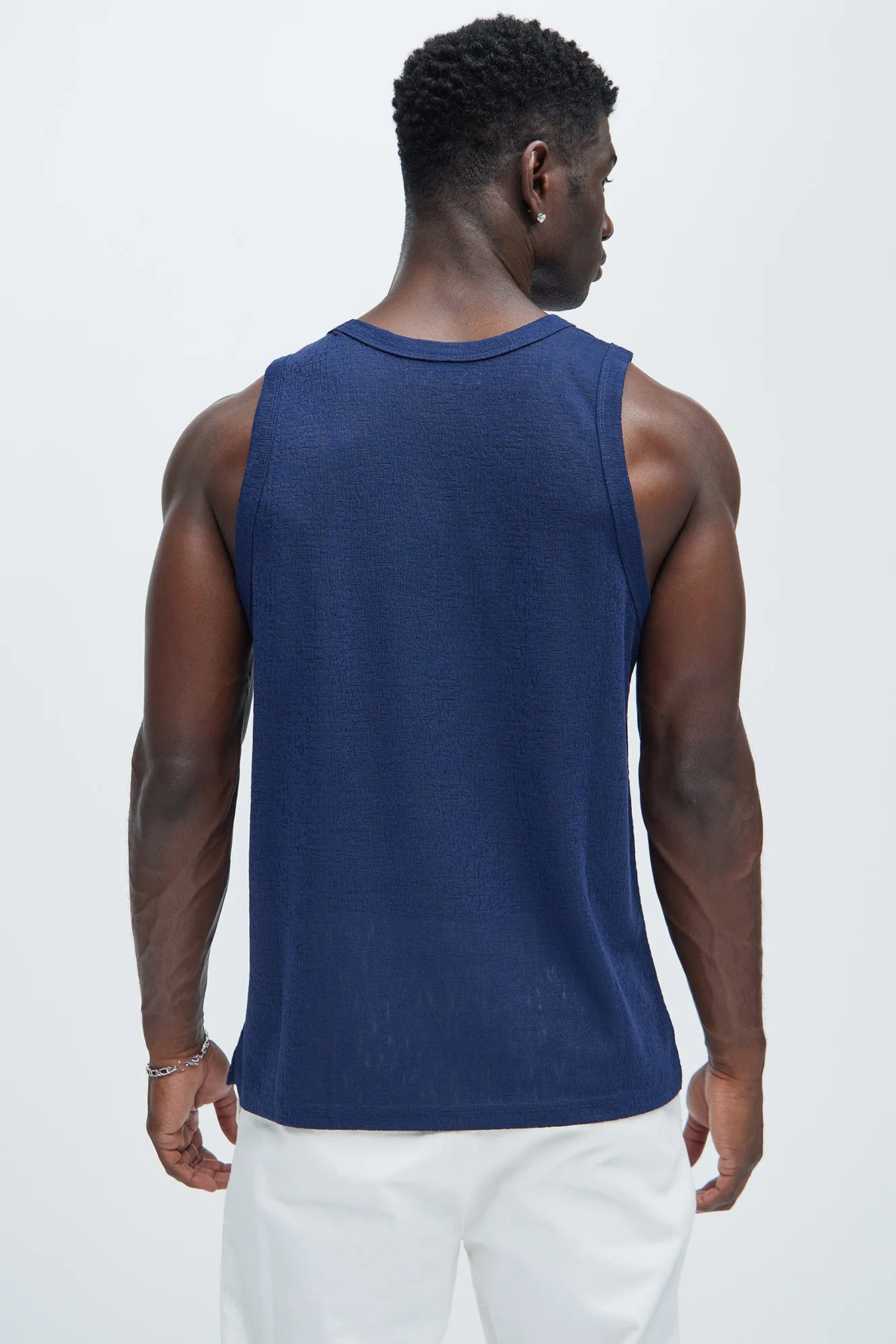 Henrik Textured Tank - Navy