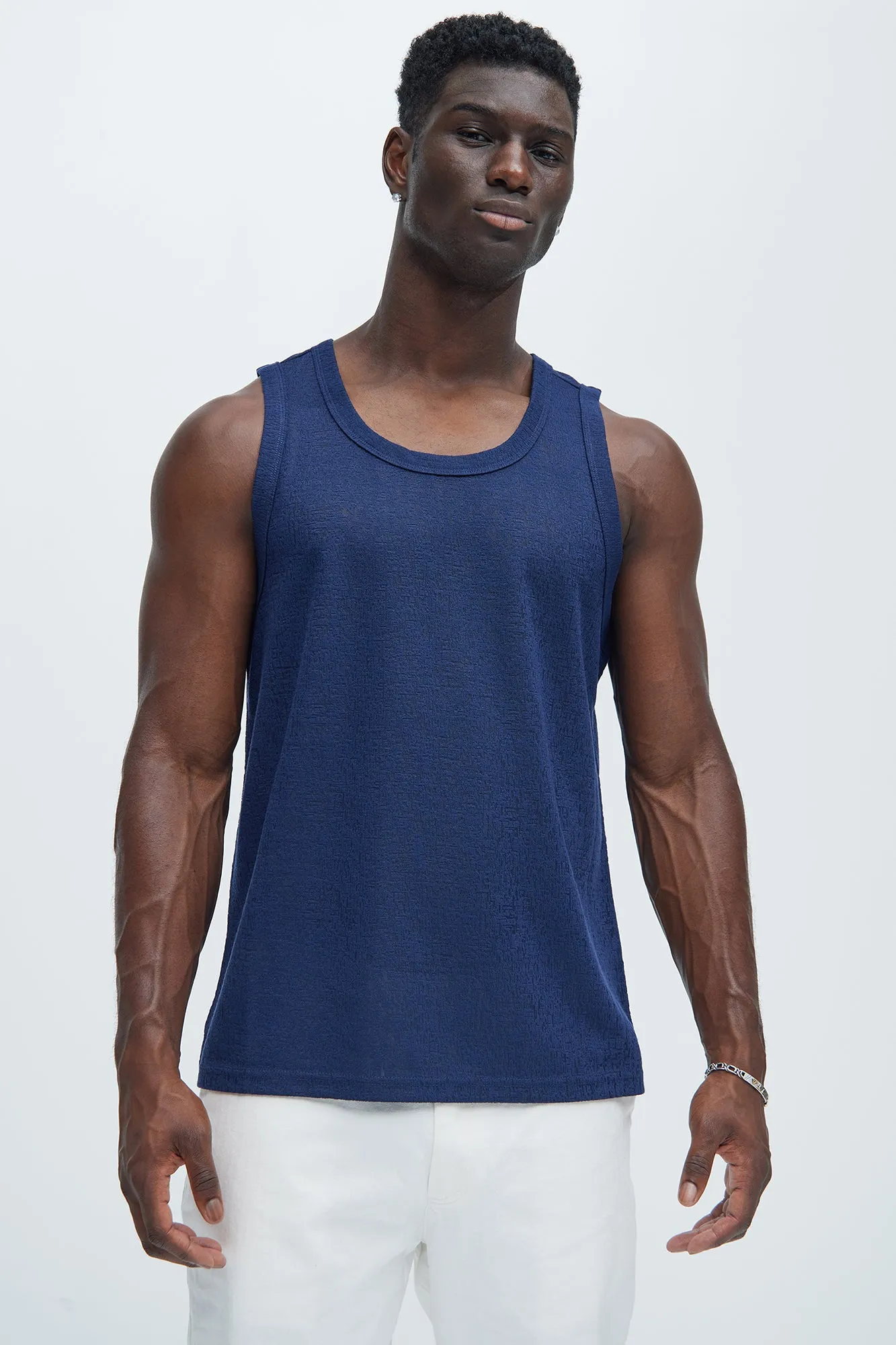 Henrik Textured Tank - Navy