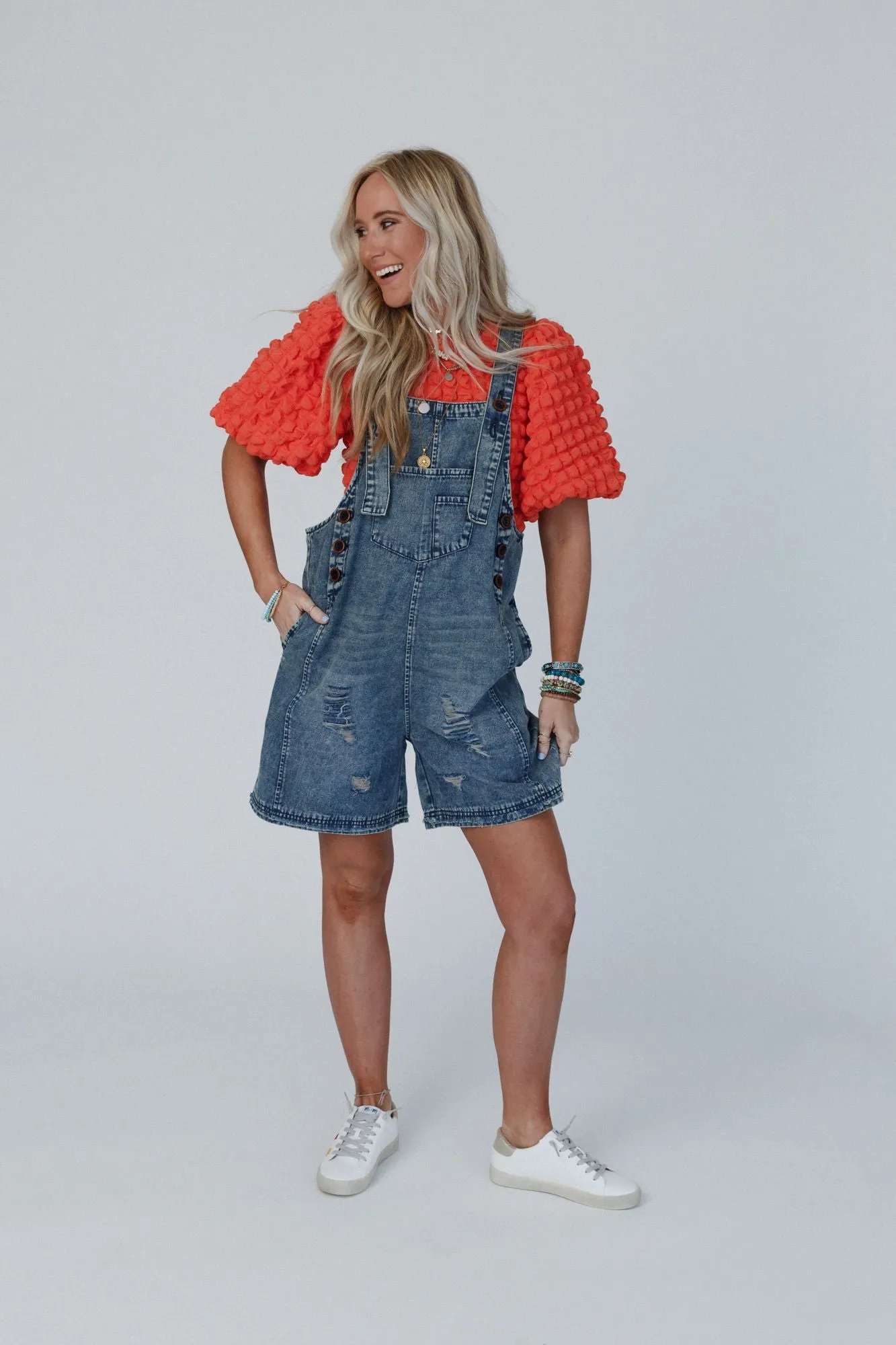 High Hopes Slouchy Denim Romper - Vintage Denim