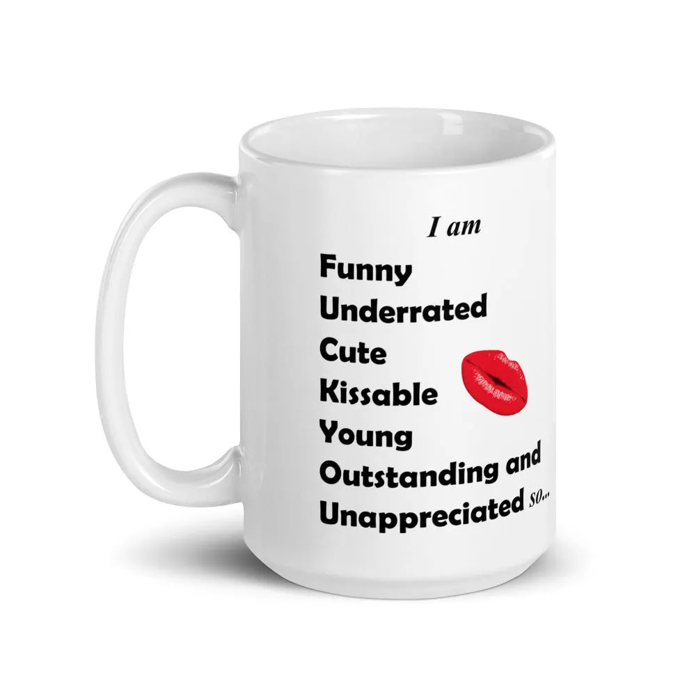 High Self Esteem White glossy mug (Right)