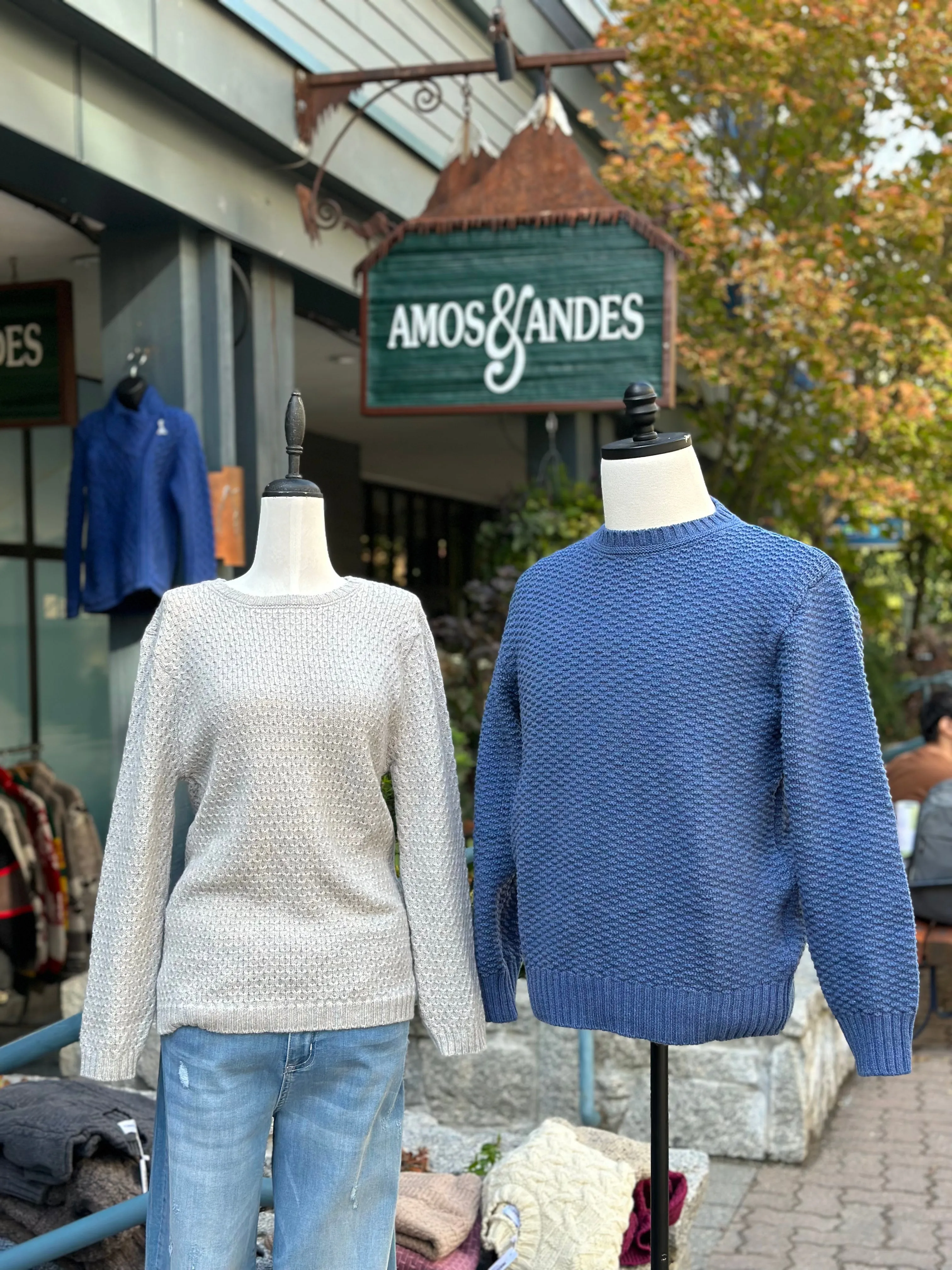 Irish - Textured Crewneck Sweater - Denim