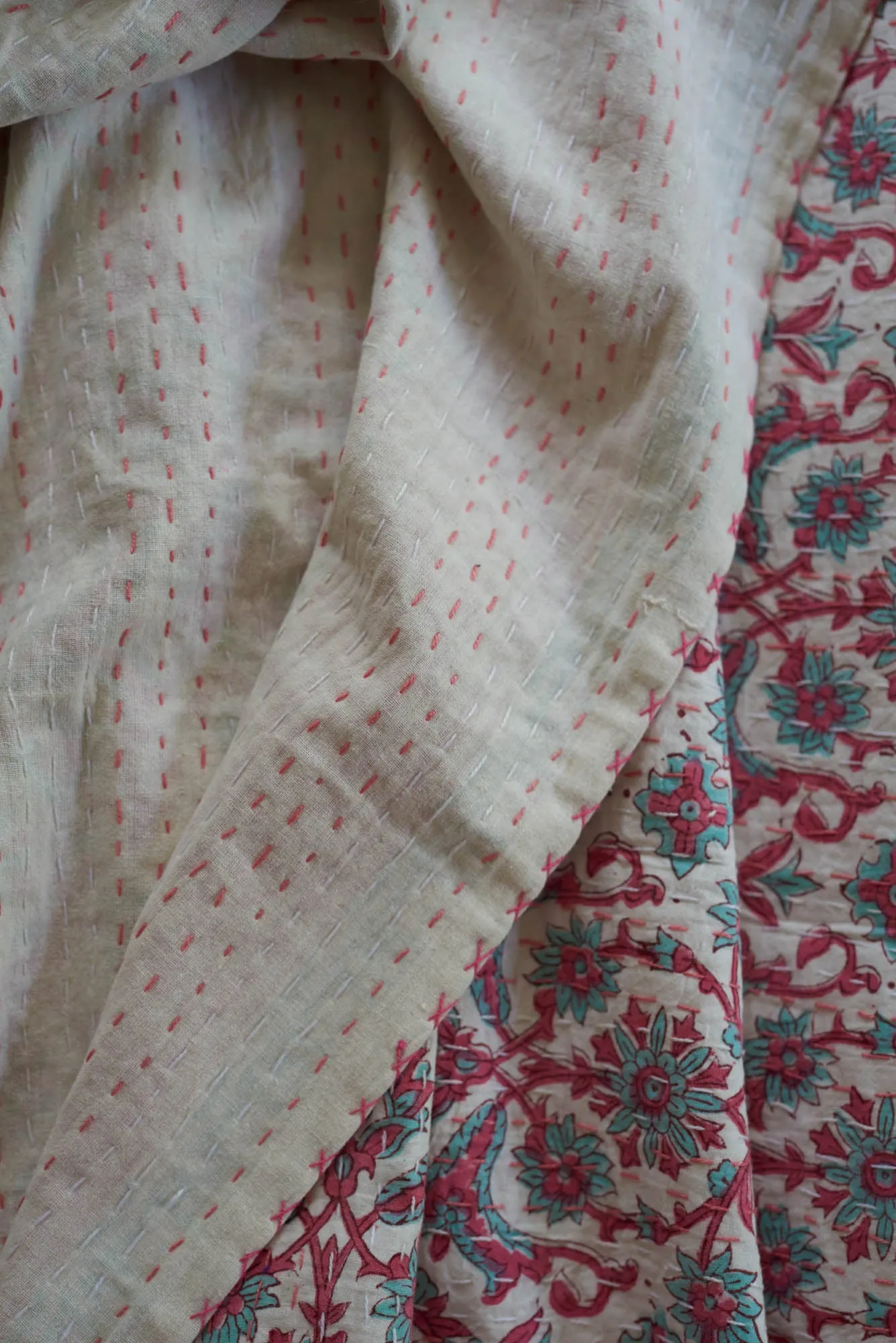 Kantha Quilt Bohemian Floral