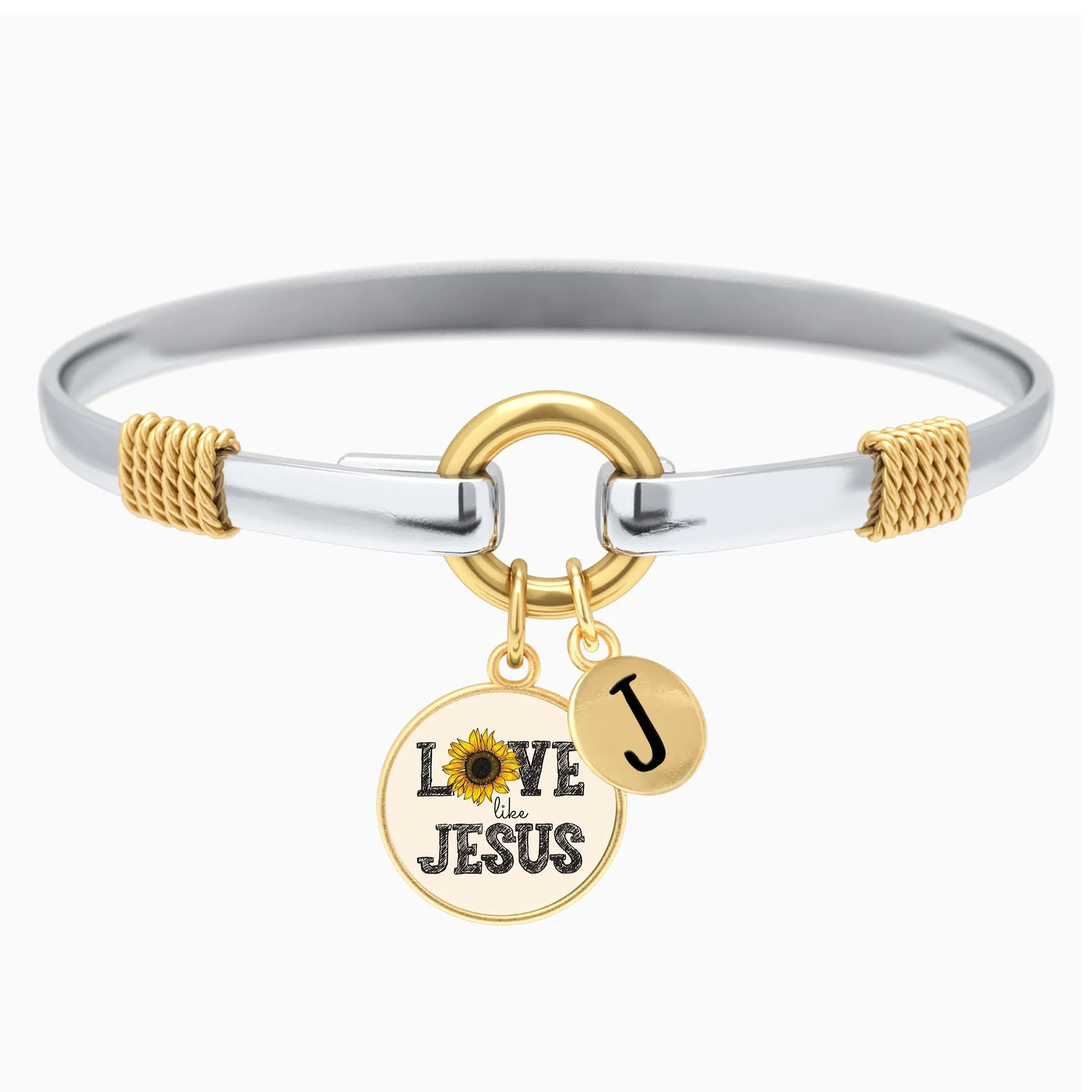 Love Like Jesus - Sunflower - Two-Tone Bracelet