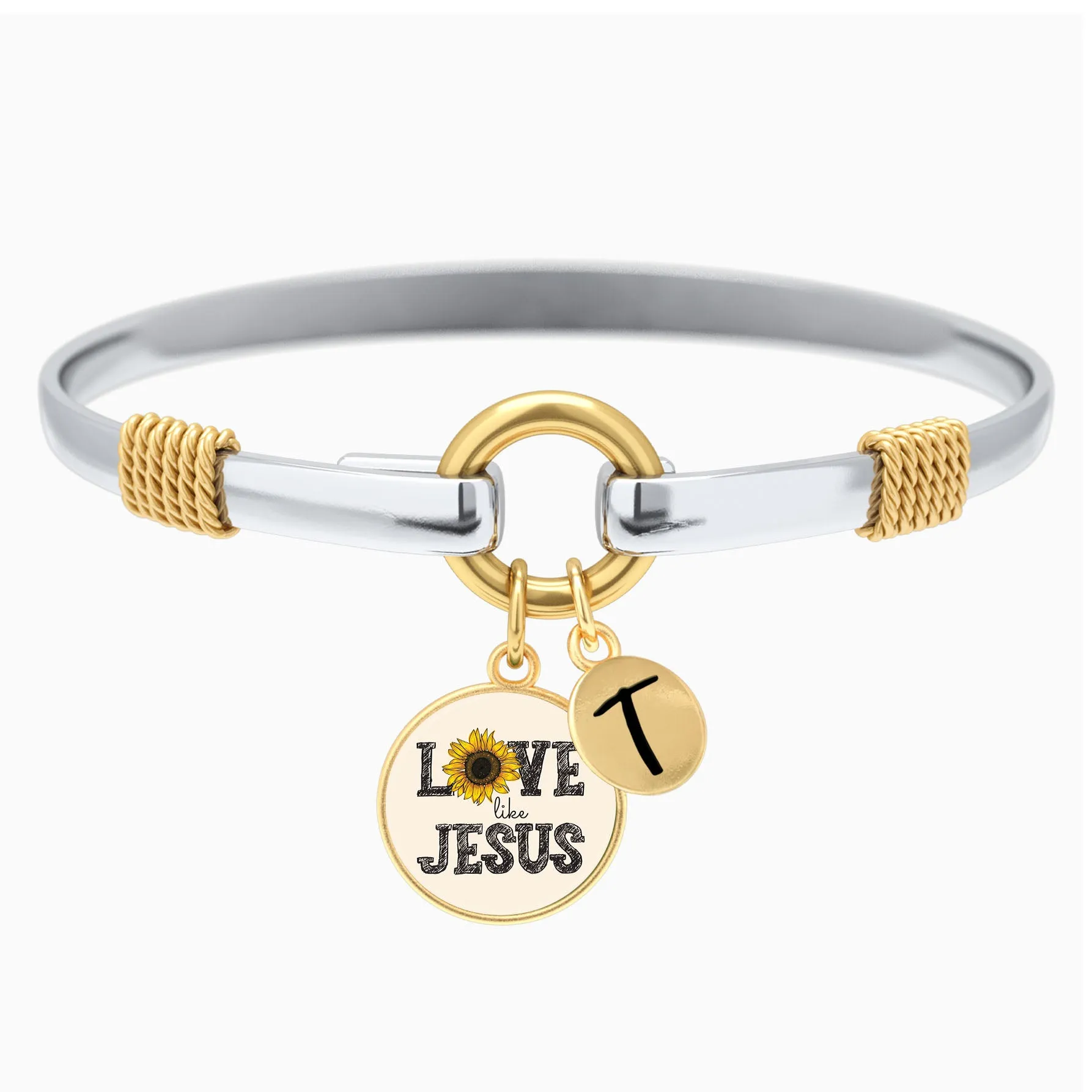 Love Like Jesus - Sunflower - Two-Tone Bracelet