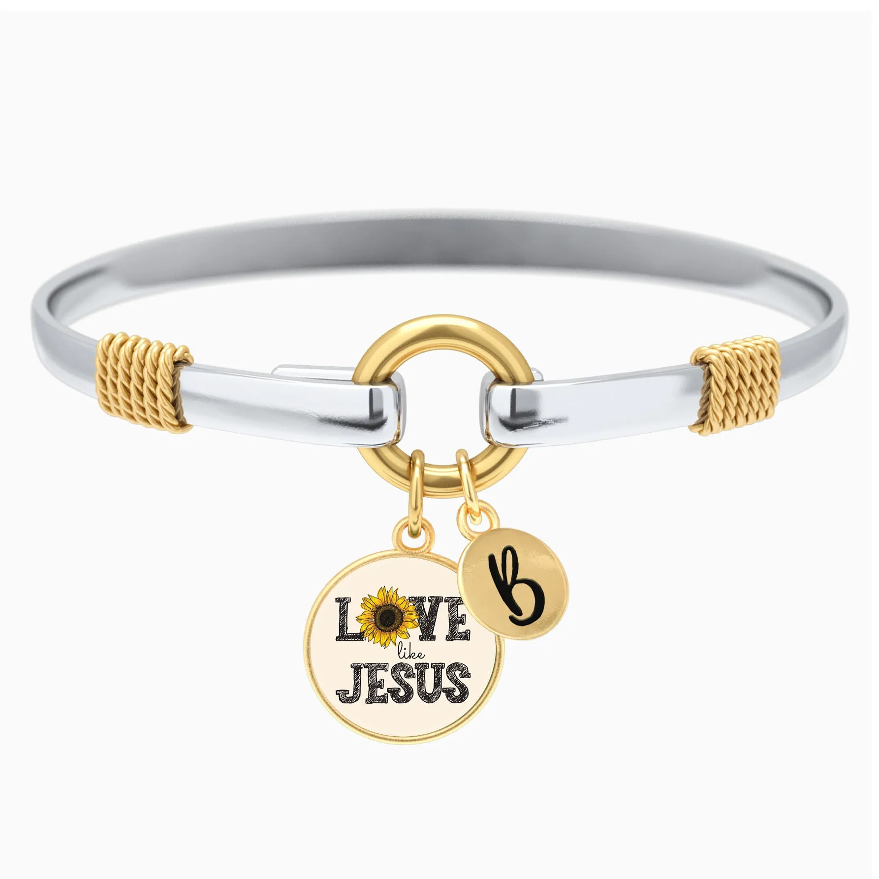 Love Like Jesus - Sunflower - Two-Tone Bracelet