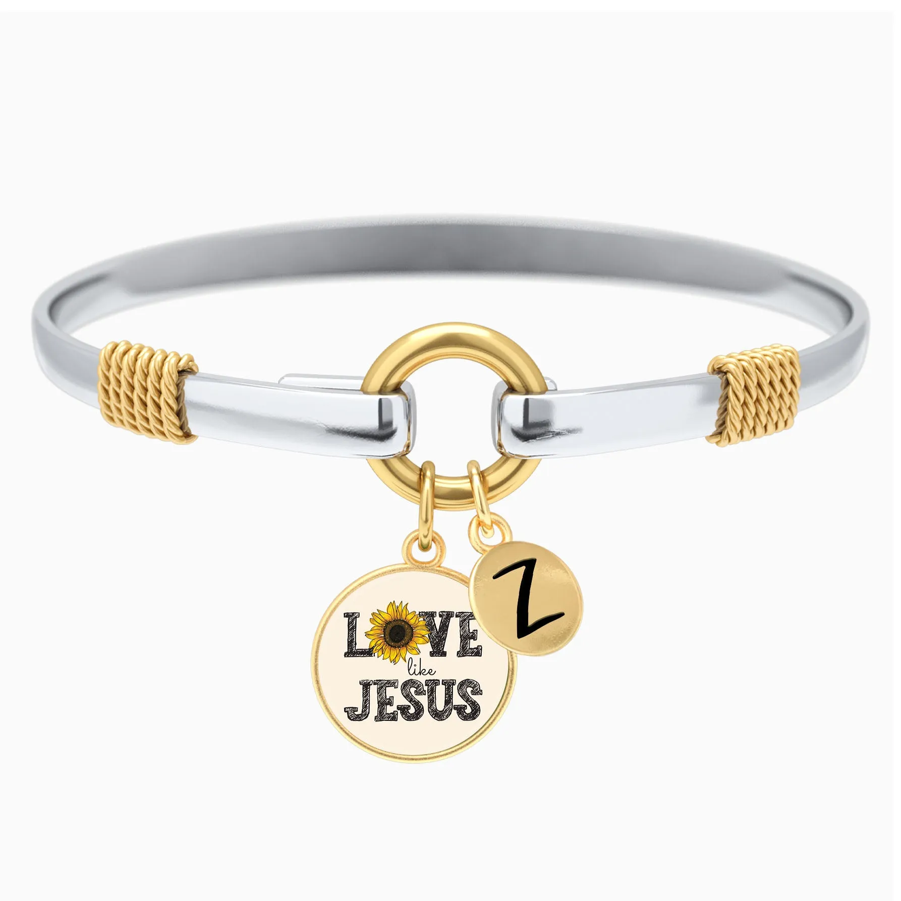 Love Like Jesus - Sunflower - Two-Tone Bracelet