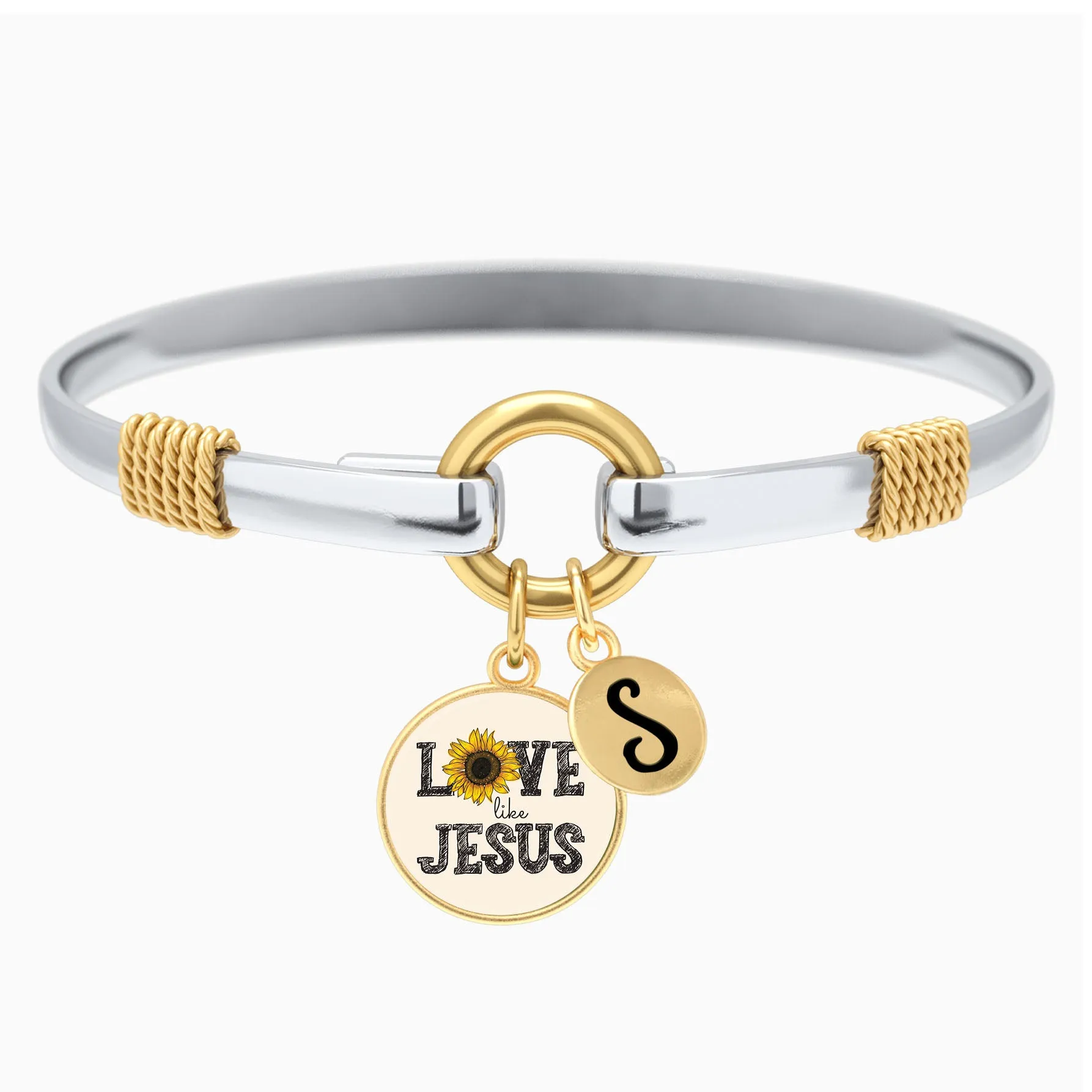 Love Like Jesus - Sunflower - Two-Tone Bracelet