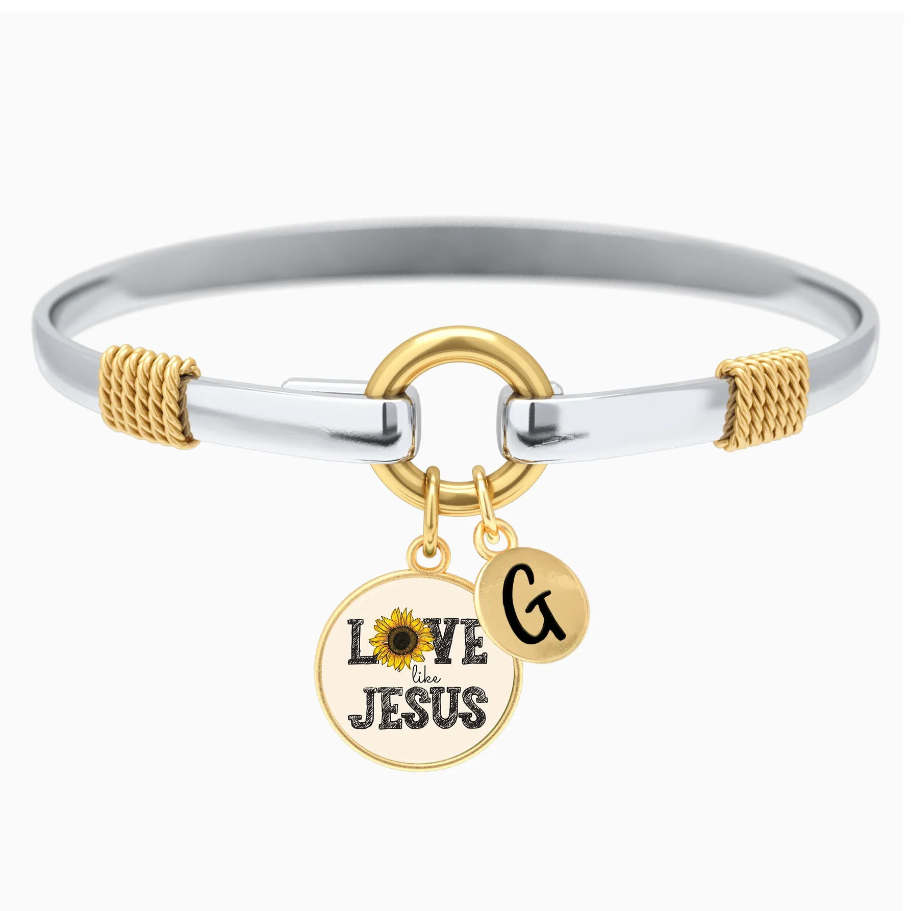 Love Like Jesus - Sunflower - Two-Tone Bracelet