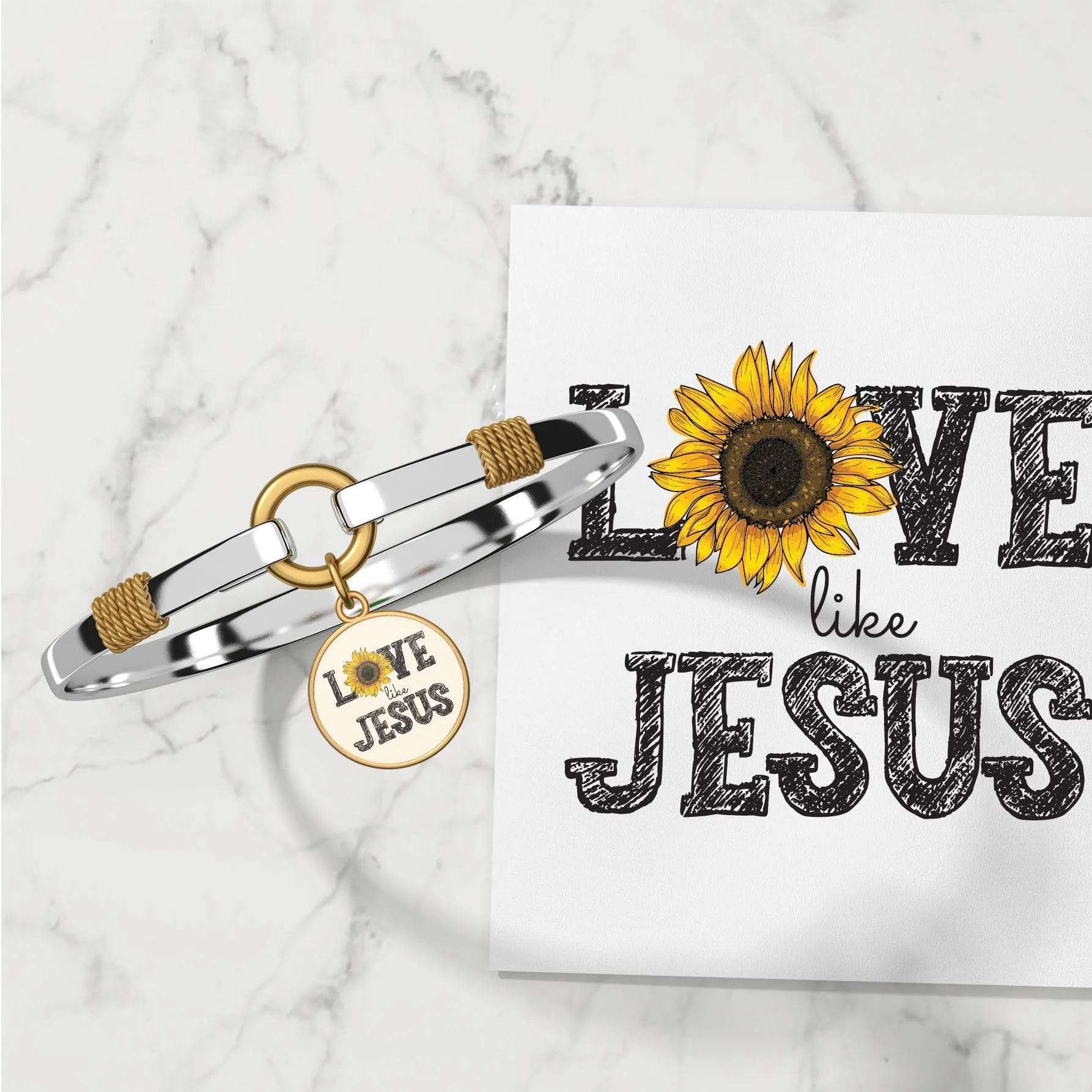 Love Like Jesus - Sunflower - Two-Tone Bracelet