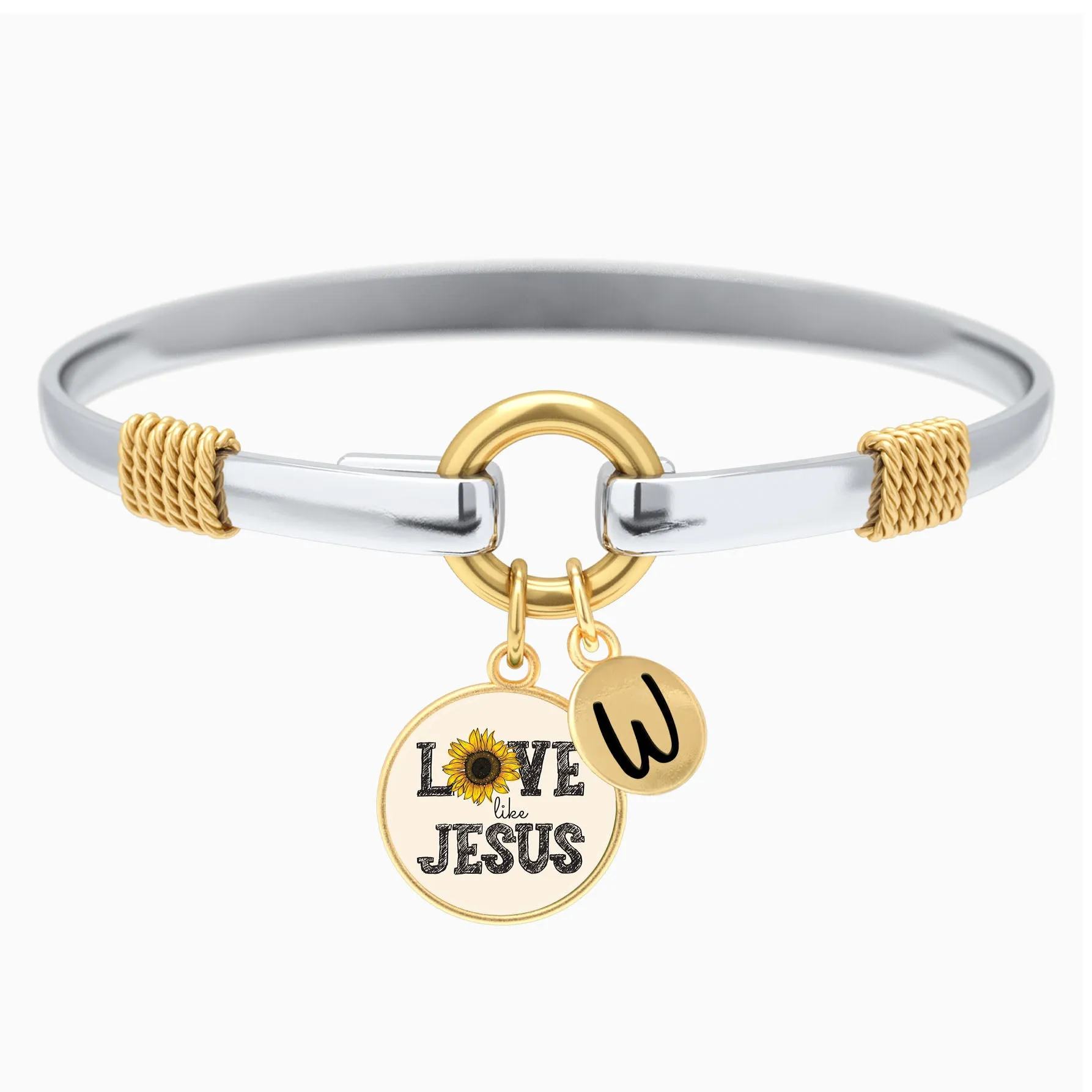 Love Like Jesus - Sunflower - Two-Tone Bracelet