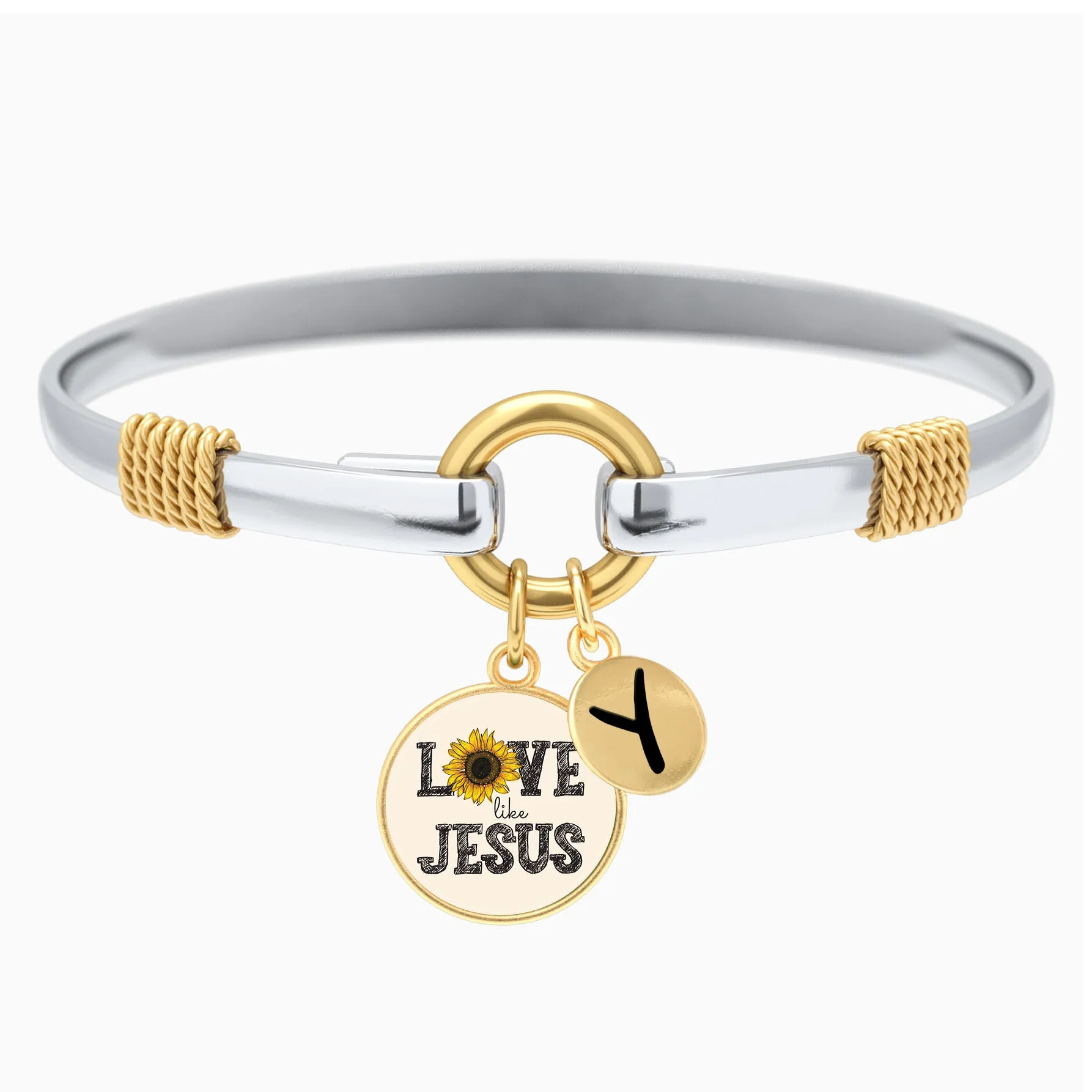 Love Like Jesus - Sunflower - Two-Tone Bracelet