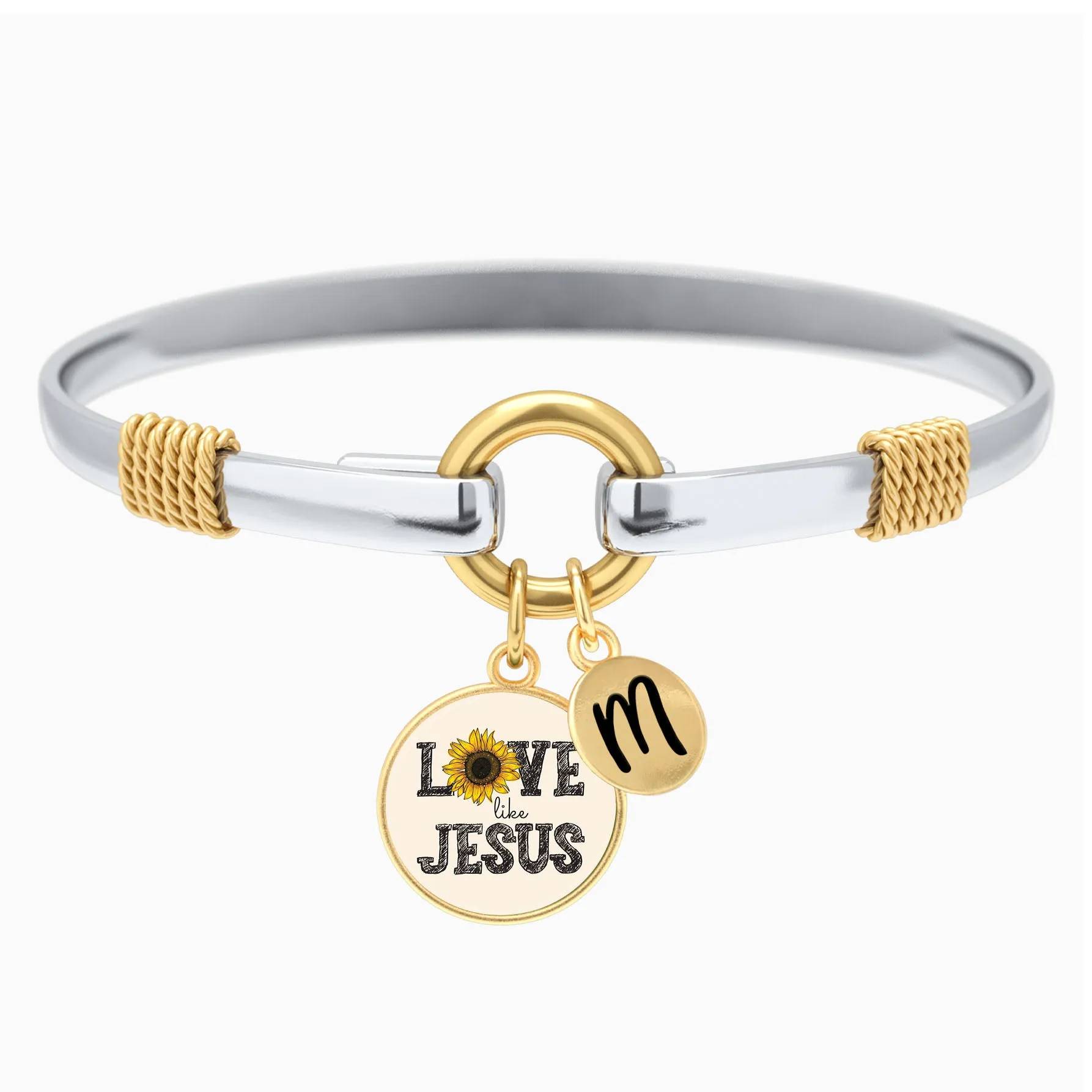 Love Like Jesus - Sunflower - Two-Tone Bracelet