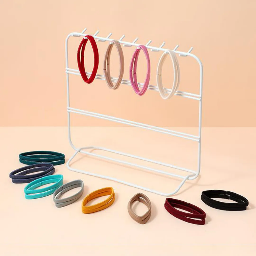 MINISO Simple Glossy Hair Tie Elastic Band 20 PCS Set, Random