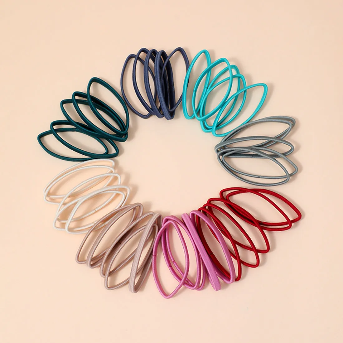 MINISO Simple Glossy Hair Tie Elastic Band 20 PCS Set, Random