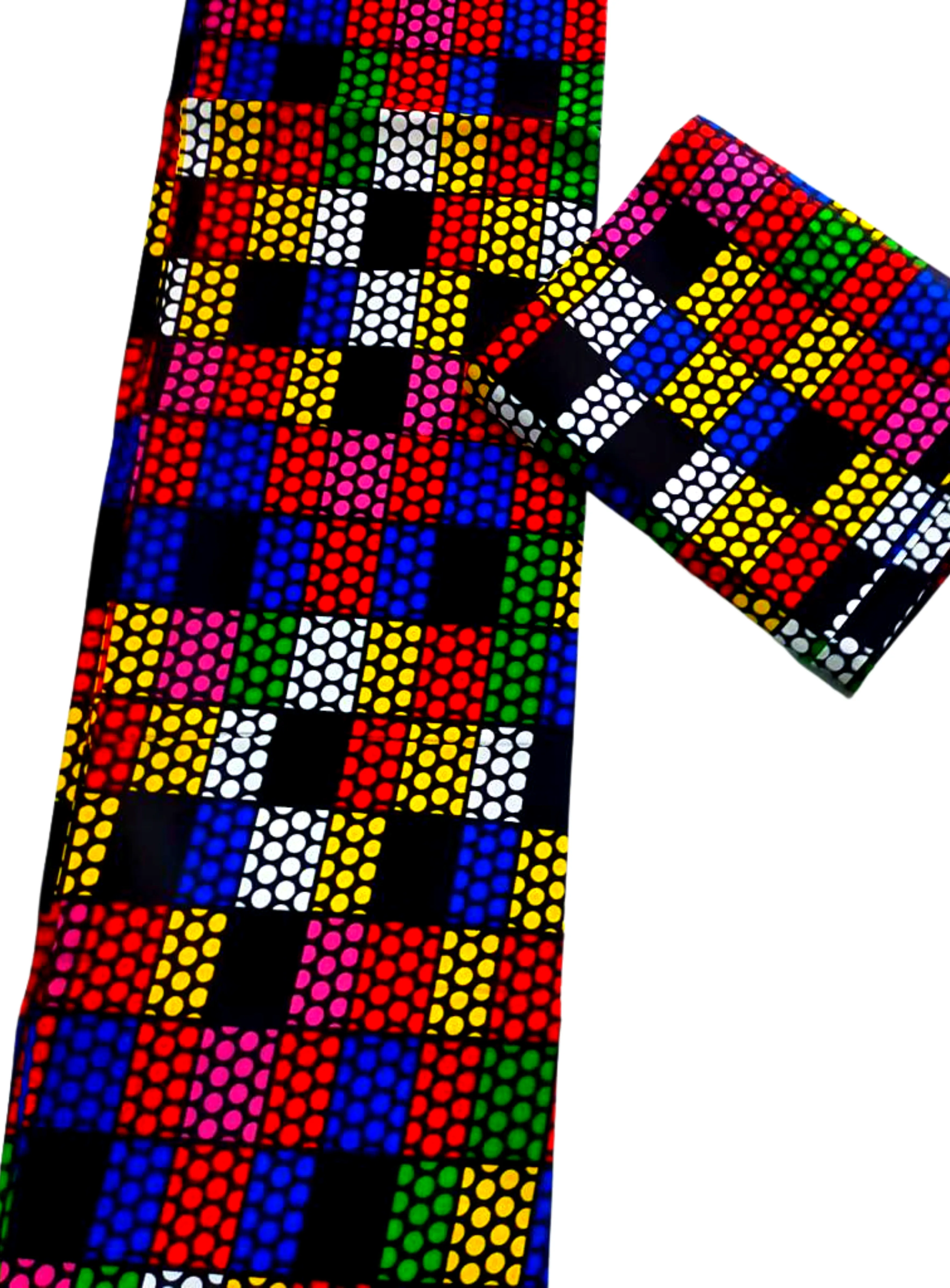 Multi-colored Checkered African Print - CA329