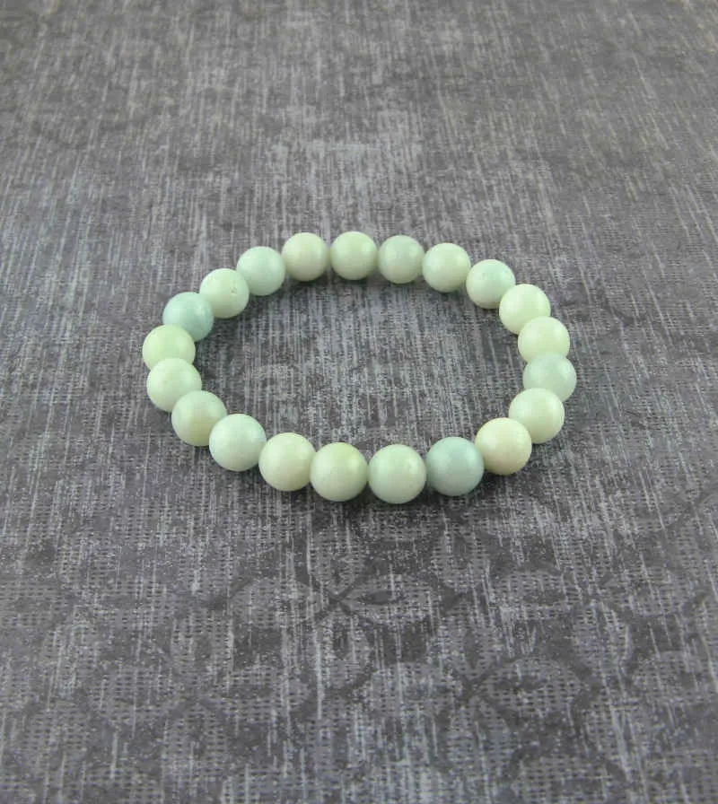 Natural Amazonite Beaded Stretch Bracelet