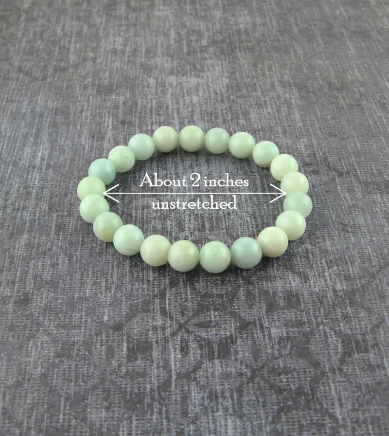 Natural Amazonite Beaded Stretch Bracelet