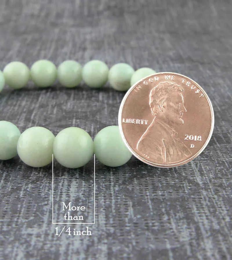 Natural Amazonite Beaded Stretch Bracelet