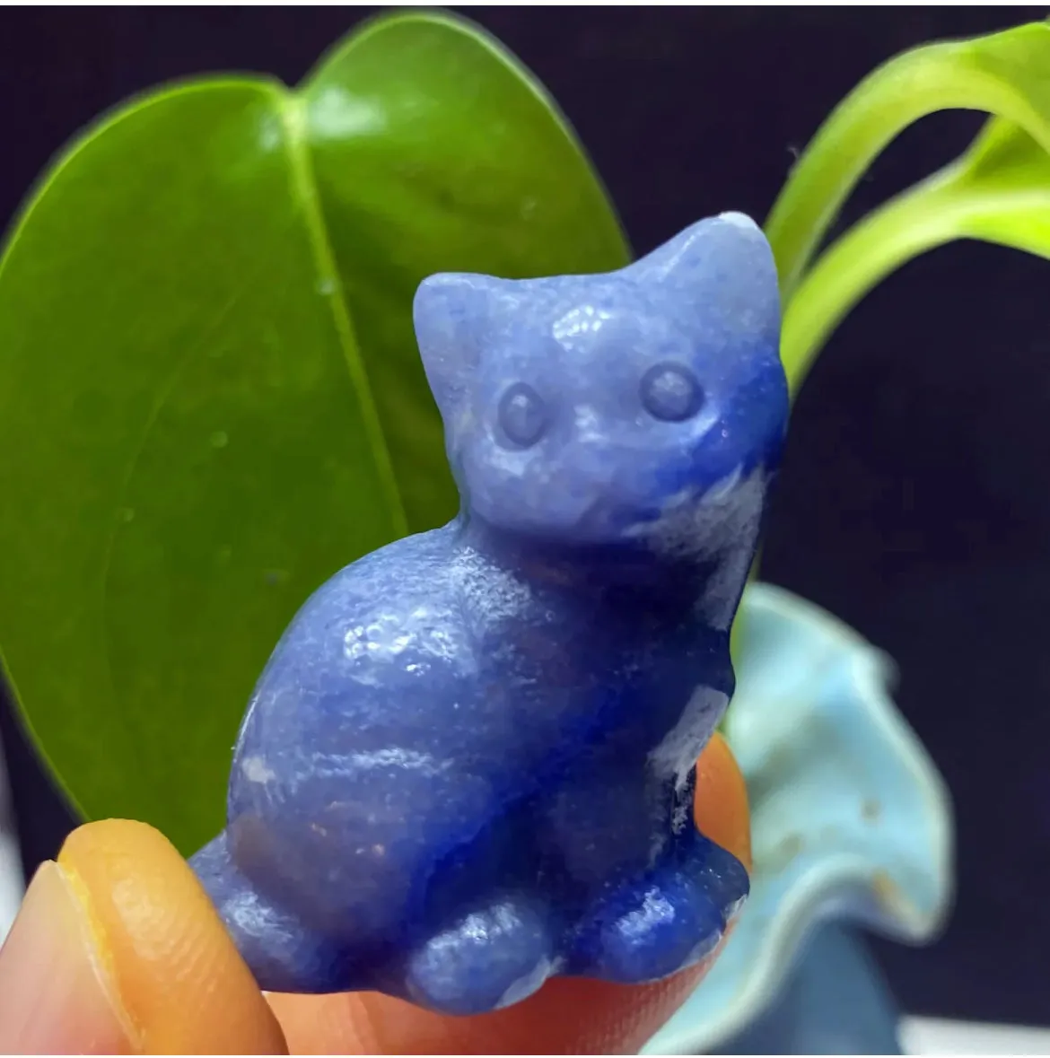 Natural Blue Aventurine Kitty Cat