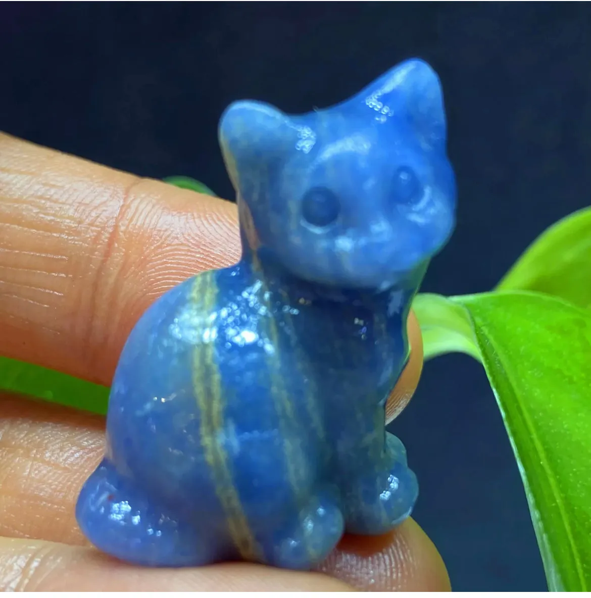 Natural Blue Aventurine Kitty Cat