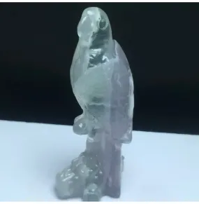 Natural Fluorite gemstone carved Parrot