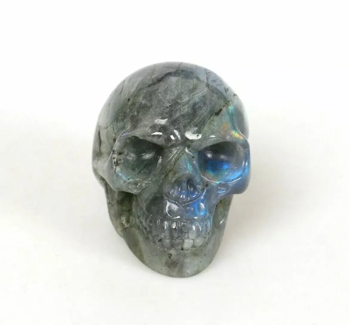 Natural Labradorite Gemstone carved skull