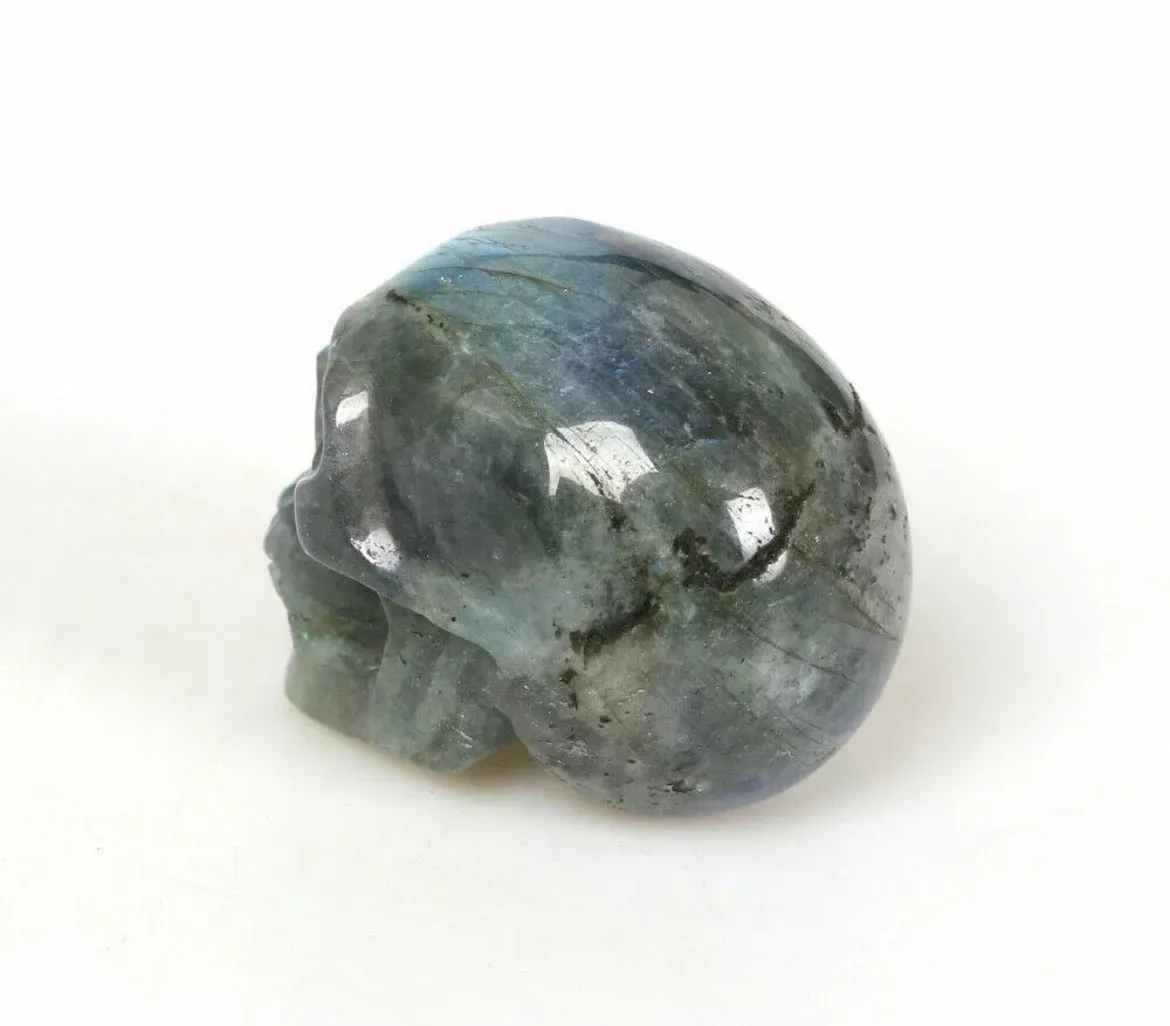 Natural Labradorite Gemstone carved skull