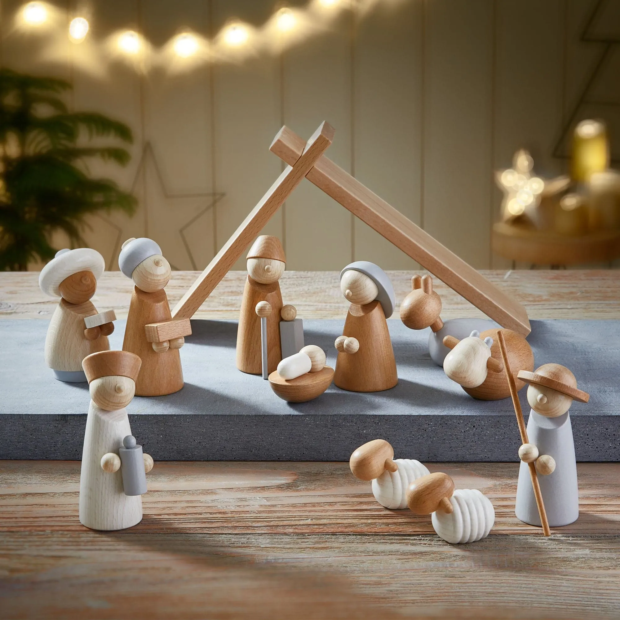 Natural Wood Nativity Set