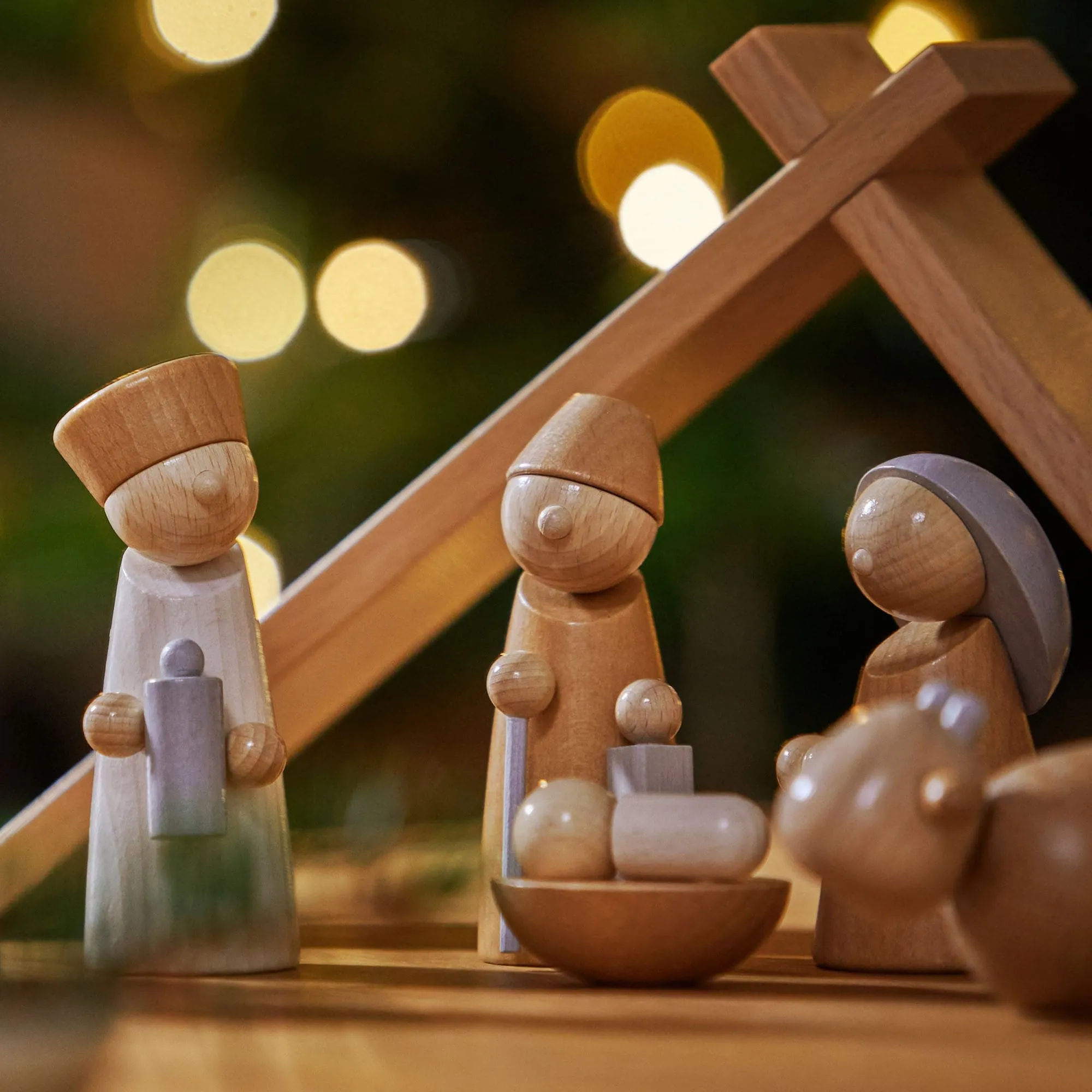 Natural Wood Nativity Set