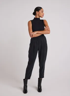 Nico Clean Waist Slouchy Trouser - Black