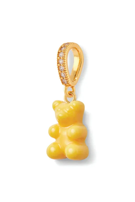 Nostalgia Bear Glossy Pendant, Crystal Gold Connector