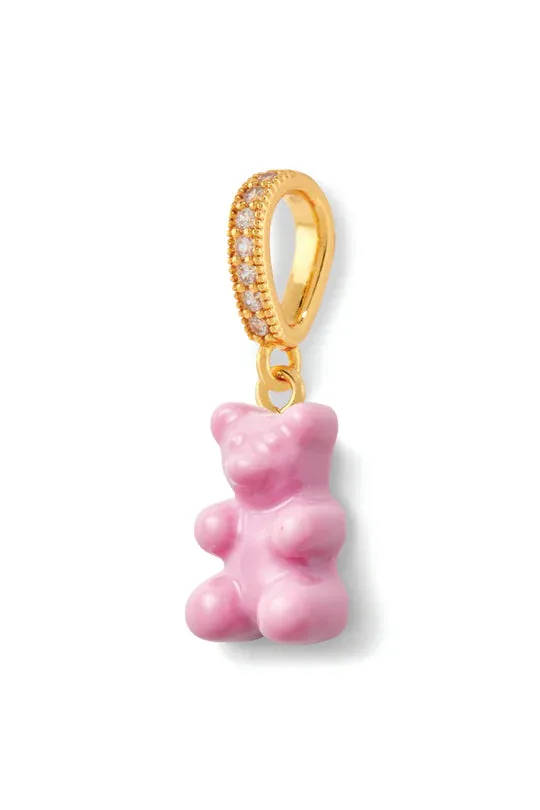 Nostalgia Bear Glossy Pendant, Crystal Gold Connector