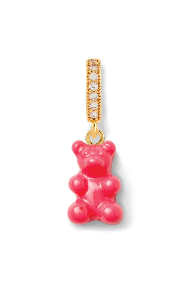 Nostalgia Bear Glossy Pendant, Crystal Gold Connector